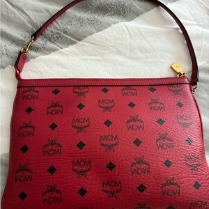 MCM Scarlet Leather Shoulder Bag